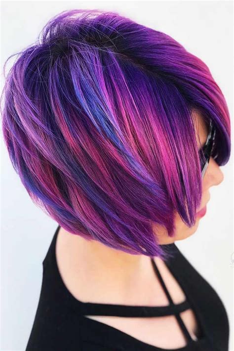 short purple hair|purple dye on short hair.